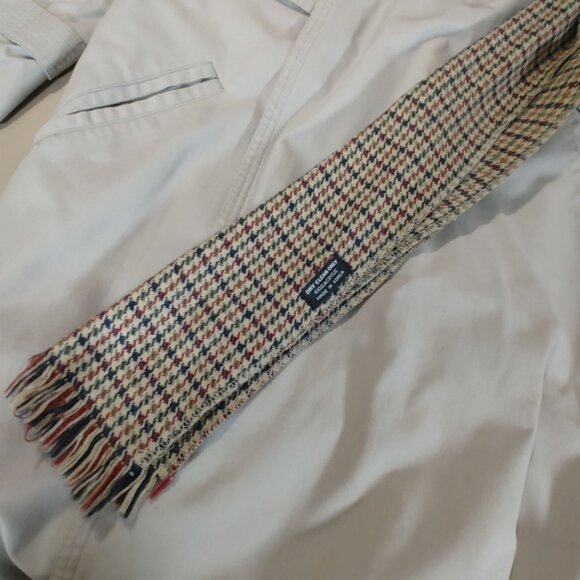 London Towne Beige Trench Coat Jacket Size 6 Vintage Plaid Liner Belt Scarf - Picture 9 of 11